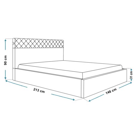 Łóżko tapicerowane 140x200 OLDO 4 tkanina hydrofobowa Monolith- brązowe