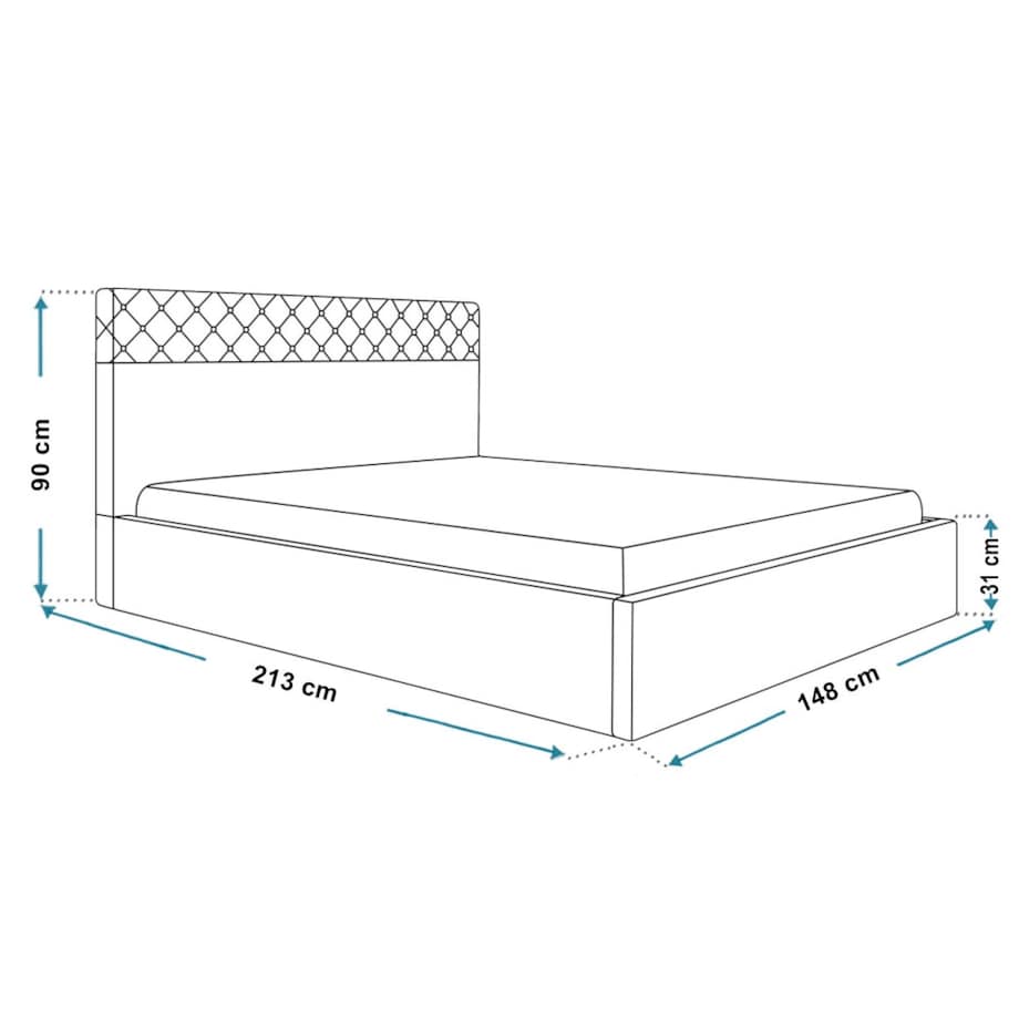 Łóżko tapicerowane 140x200 OLDO 4 tkanina hydrofobowa Monolith- brązowe