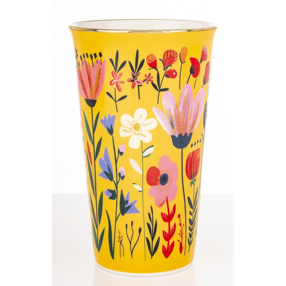 Kubek porcelanowy 700 ml BLUMEN-I 17x15x10 cm żółty
