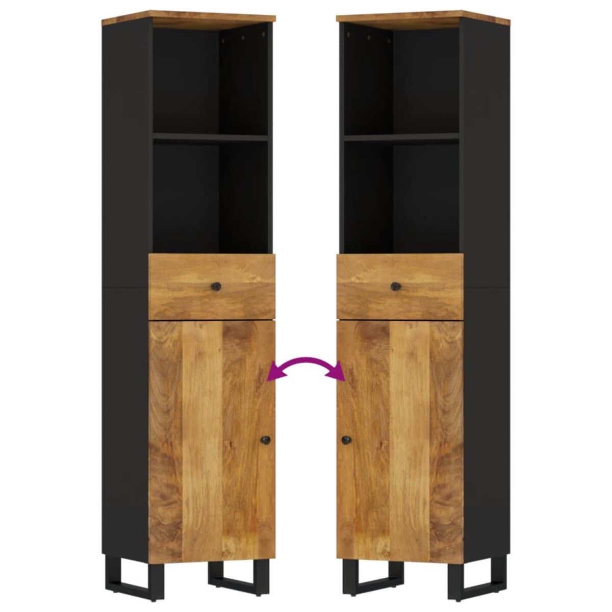 vidaXL Szafka łazienkowa, 38x33x160 cm, lite drewno mango