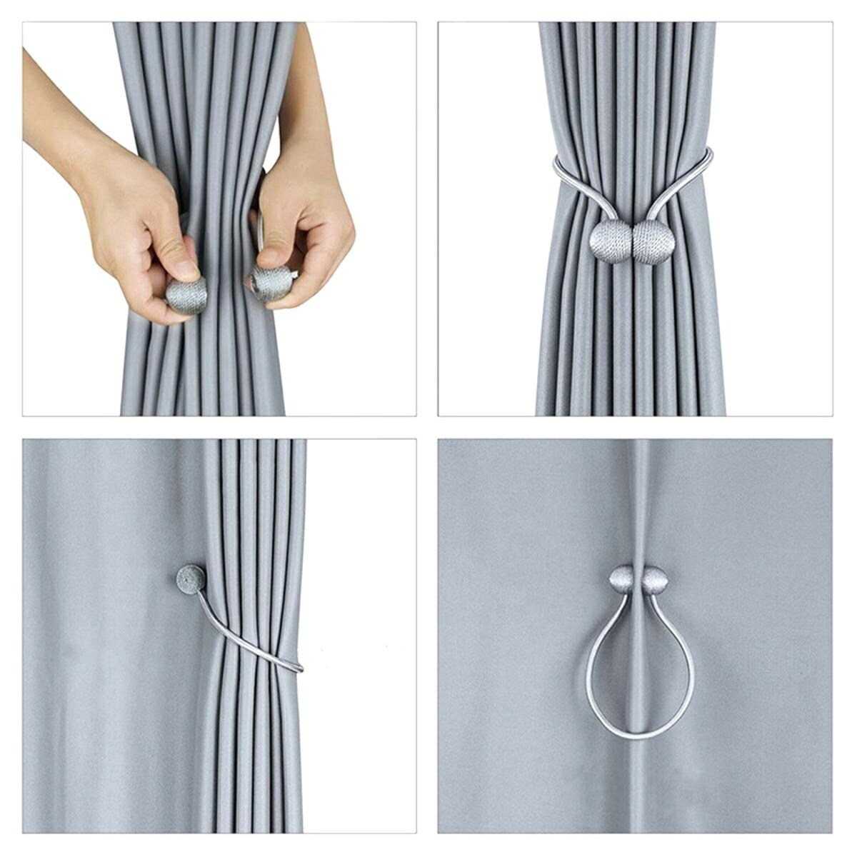 Klamra do spinania firan i zasłon czarna 2szt