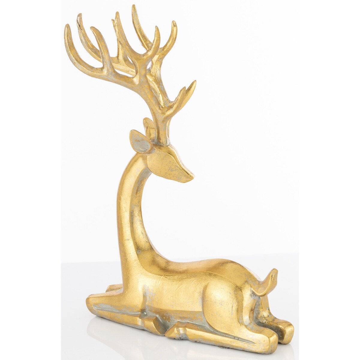 Figurka - jeleń leżący złoty 25x18,5 cm SASEUM - II