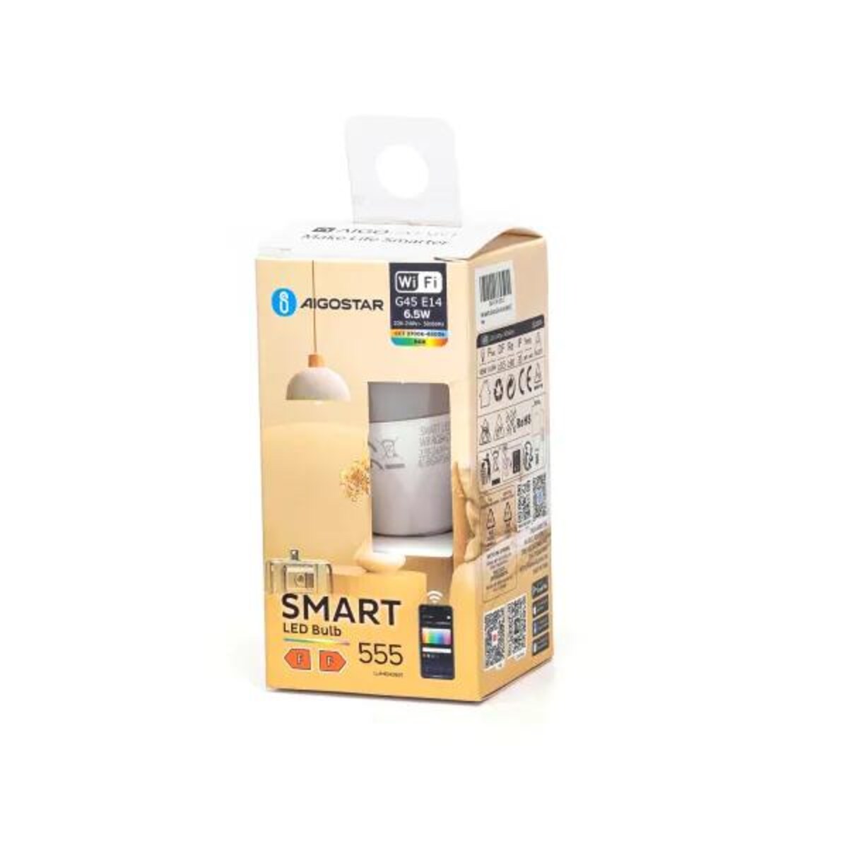 inteligentna żarówka led wb g45 e14 wi-fi 6,5w