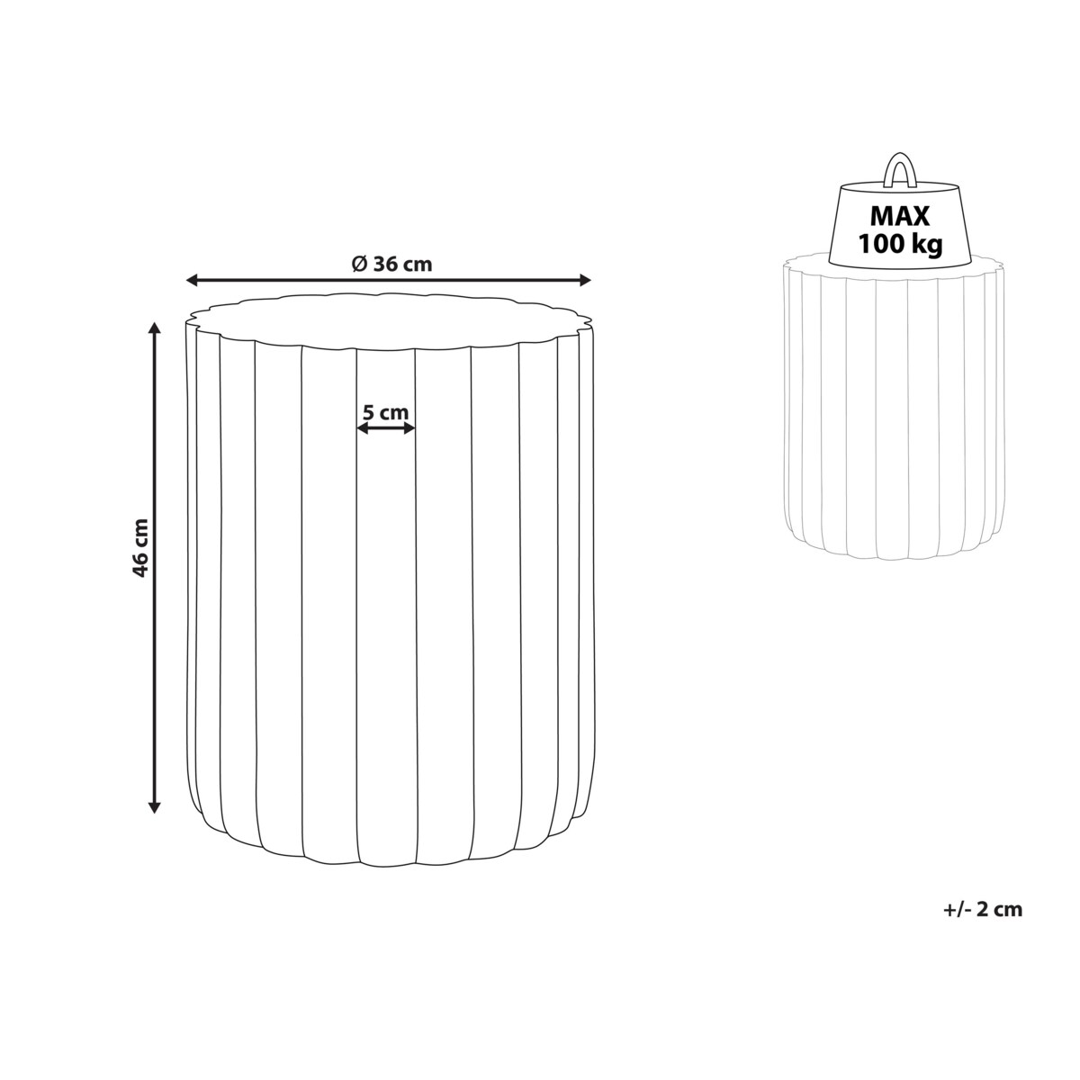 Stolik pomocniczy biały FASSA