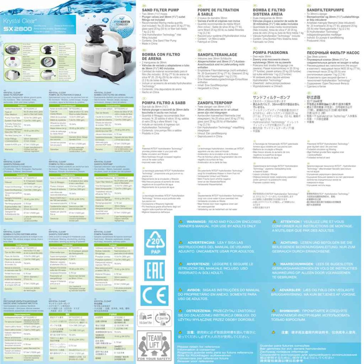 Intex Pompa z filtrem piaskowym Krystal Clear, 26648GS, 10,5 m³/h