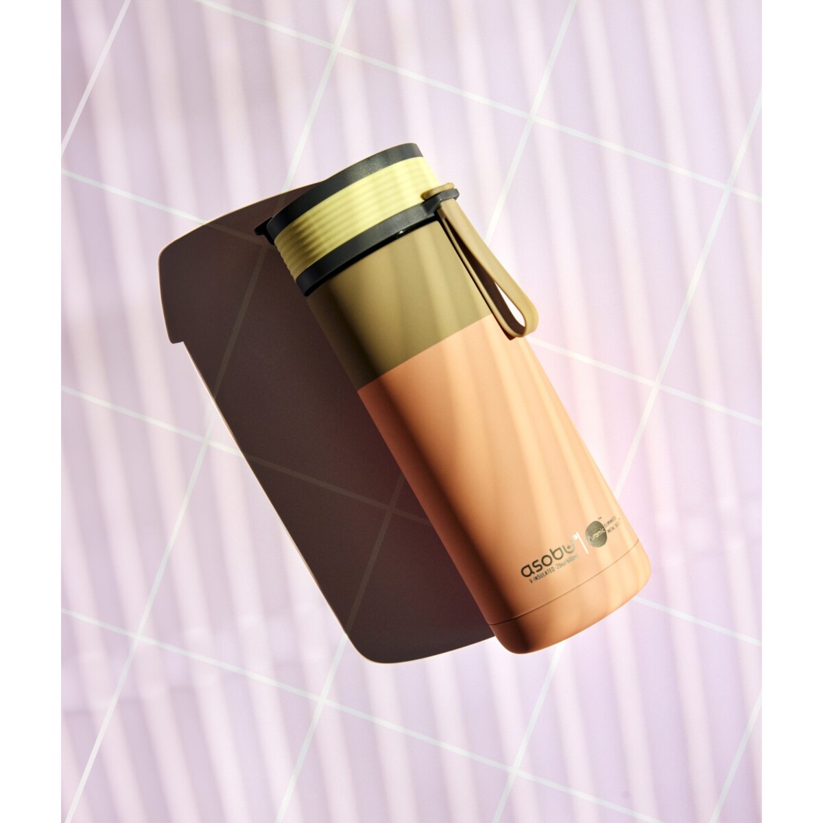 ASOBU ASPEN kubek termiczny ze słomką i ustnikiem, Pastel Peach