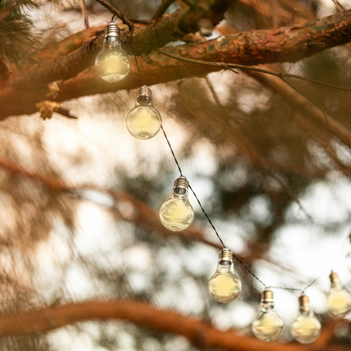 Girlanda ogrodowa PARTY, solarna, 10 lampek w kształcie żarówki