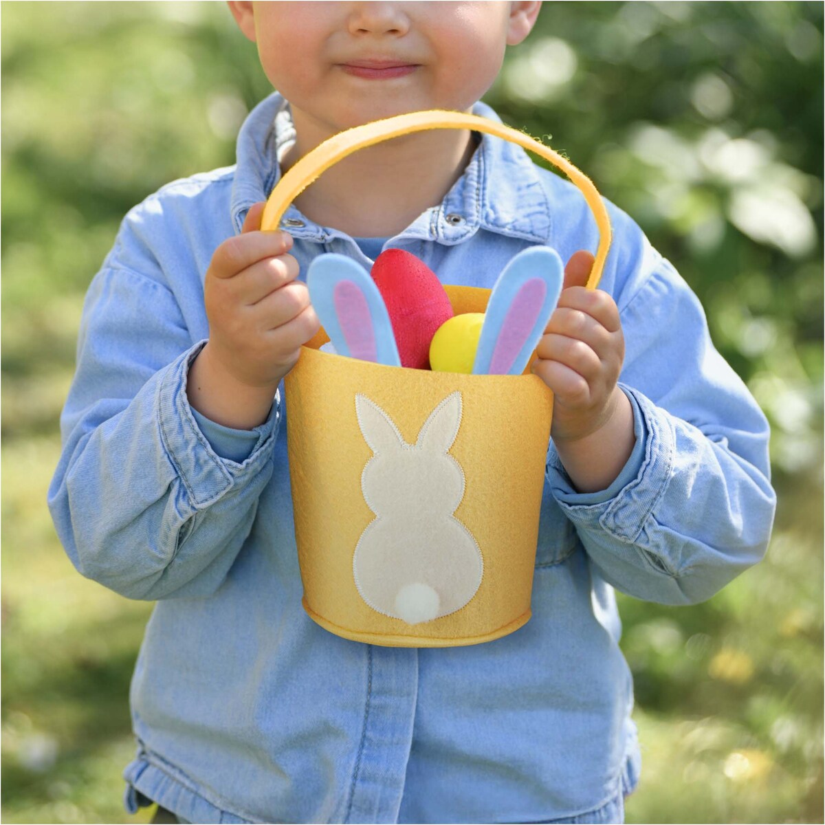 Koszyk Koszyczek Filcowy Wielkanocny Na Jajka Pisanki Dekoracja Ozdoba Z Zajączkiem Pomarańczowy