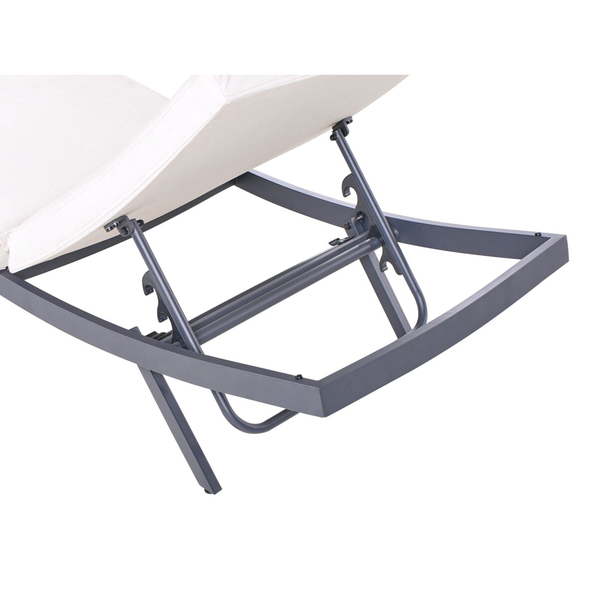 Leżak ogrodowy z poduszką AMELIA Rozkładany Metal Jasnobeżowy