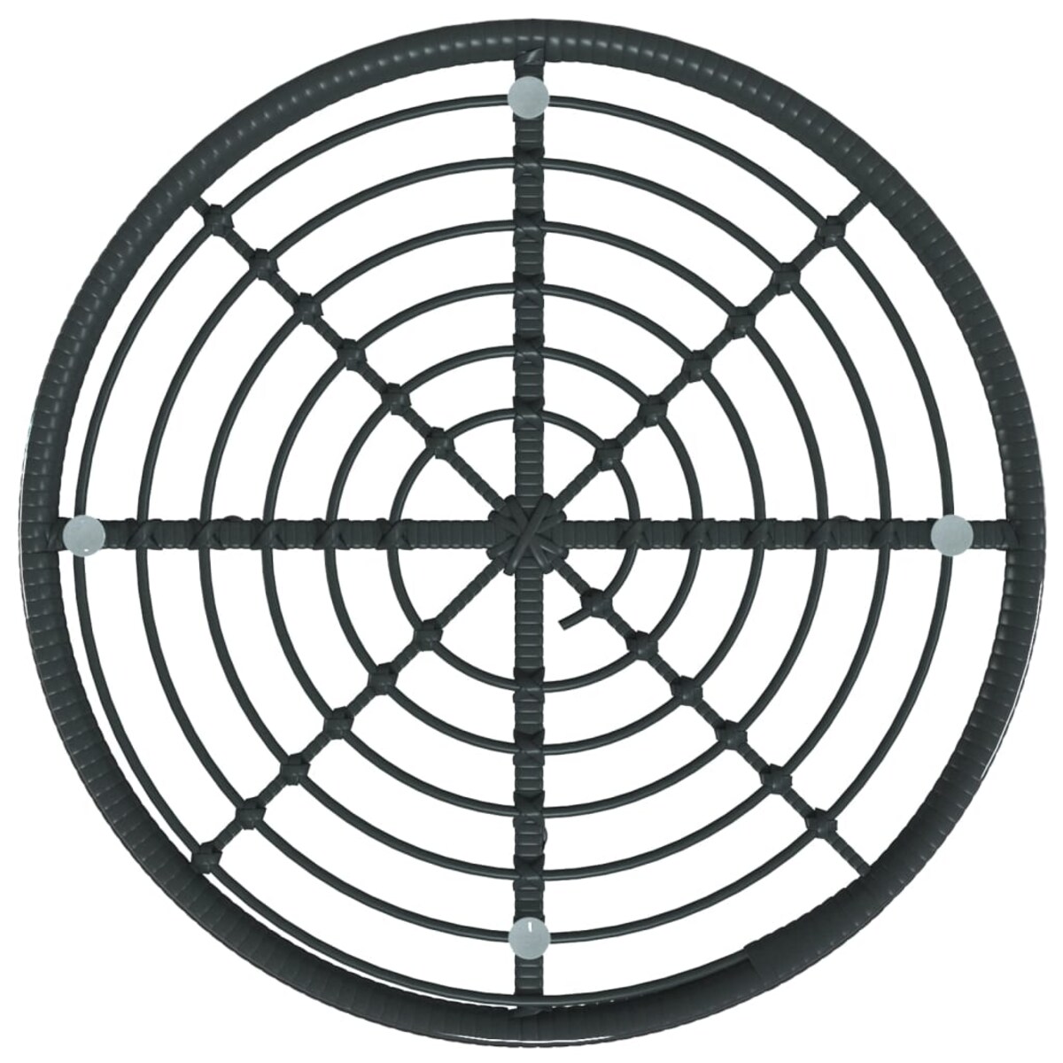 vidaXL Stół jadalniany, czarny, Ø80 cm, szkło hartowane i stal
