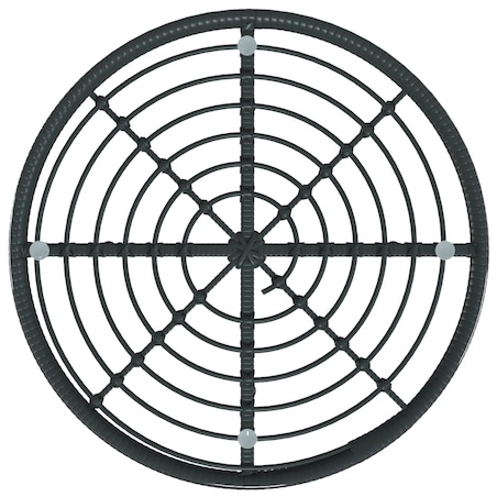 vidaXL Stół jadalniany, czarny, Ø80 cm, szkło hartowane i stal