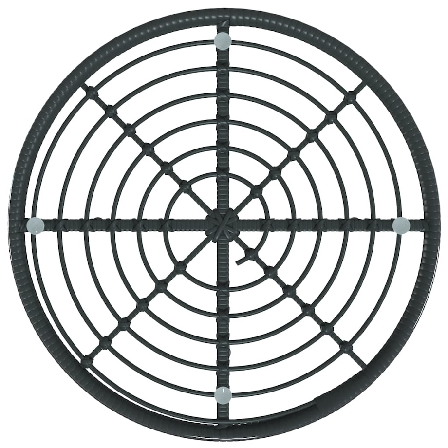 vidaXL Stół jadalniany, czarny, Ø80 cm, szkło hartowane i stal