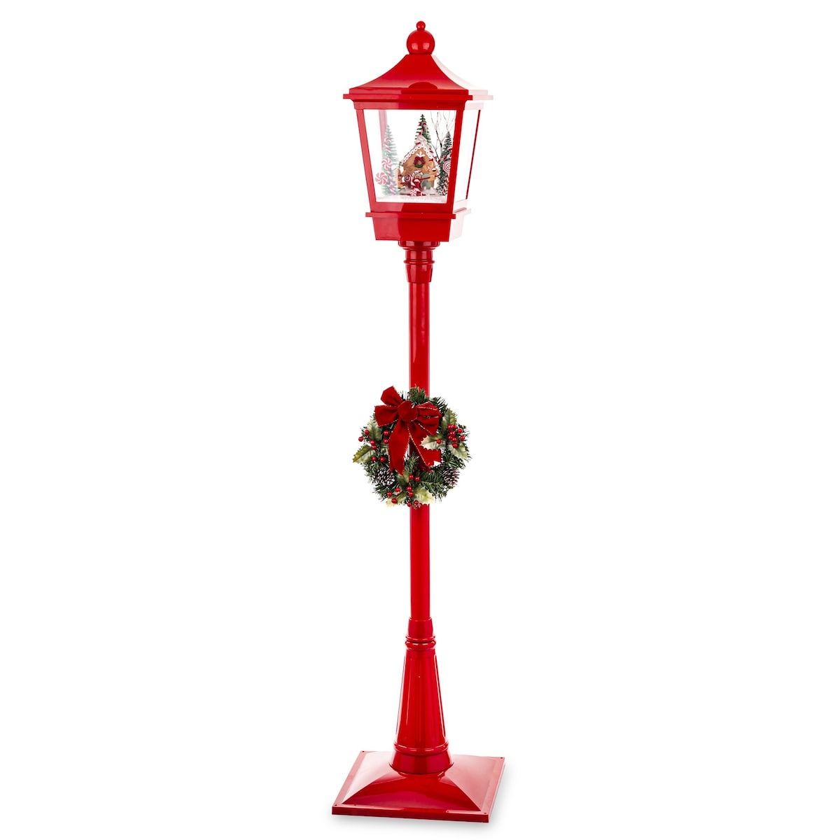 Latarnia świąteczna LED 186x38x38 cm MAYAK-2 czerwona z pozytywką