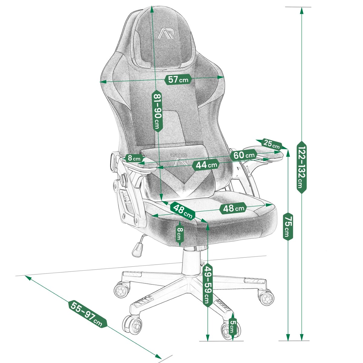 Fotel gamingowy regulowany Aragon biurowy dla GRACZA obrotowy krzesło