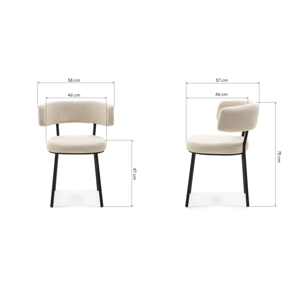 Krzesło IGUNIA-II 75x58x57 cm jasnobeżowe/czarne nóżki