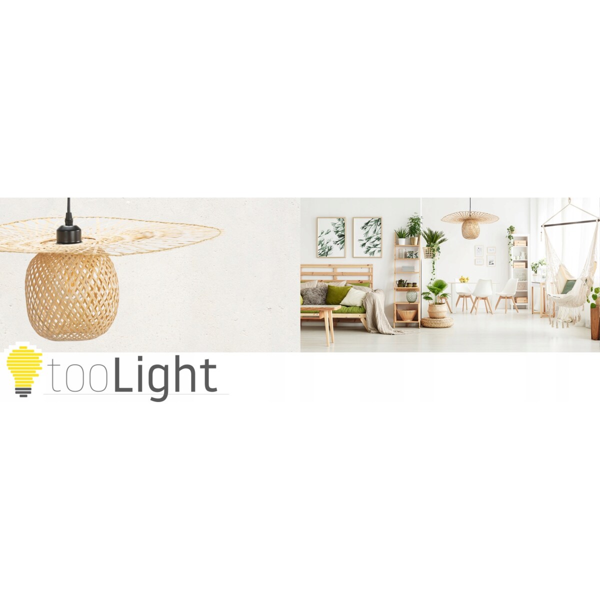 Lampa Wisząca Naturalna Okrągła Bambusowa Pleciona