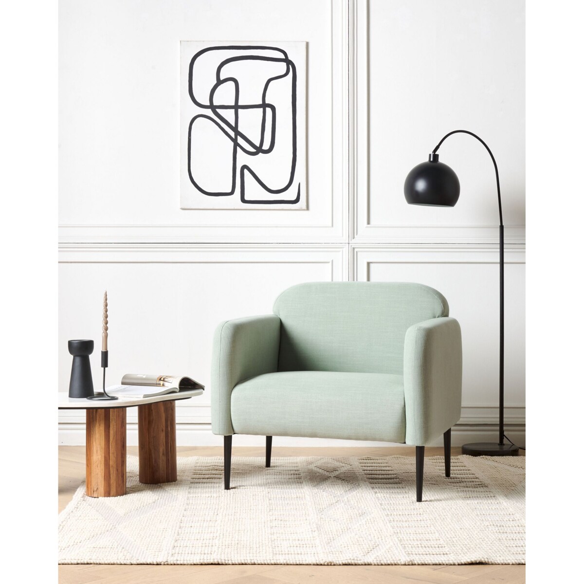 Fotel tapicerowany zielony STOUBY