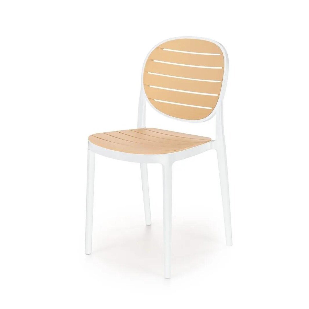Krzesło K529 białe/beżowe z tworzywa PVC