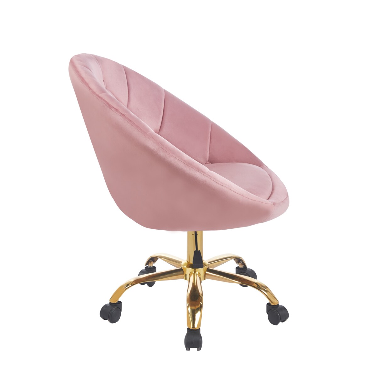 Fotel podnoszony ELEGANCKI obrotowy WELUR na kółkach RUNDO różowy JUMIhome