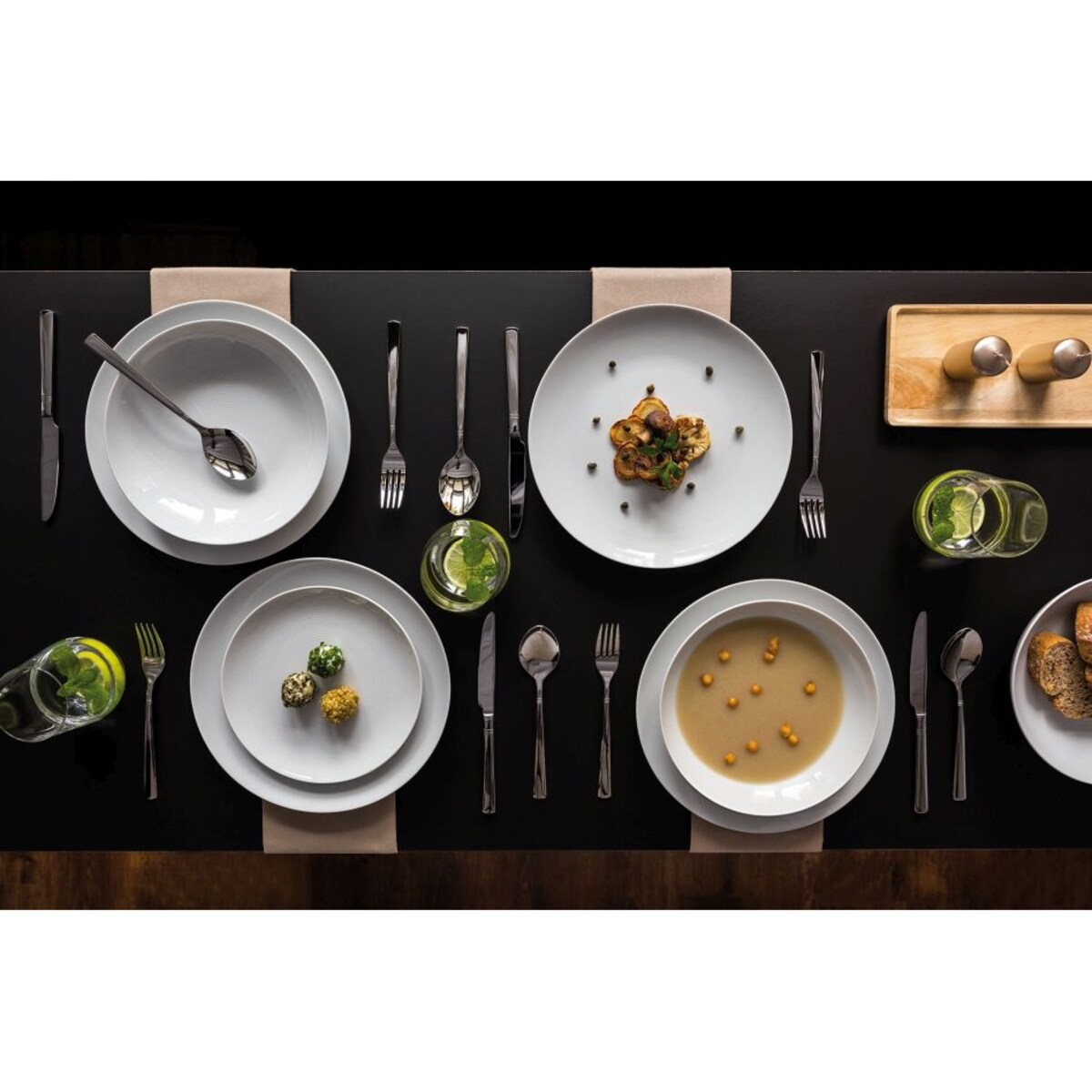 Zestaw talerzy dla 6 osób 18 el. Boss Modern biały LU16 (0000)