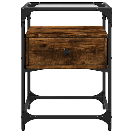 vidaXL Szafka nocna, przydymiony dąb, 40x40x55 cm