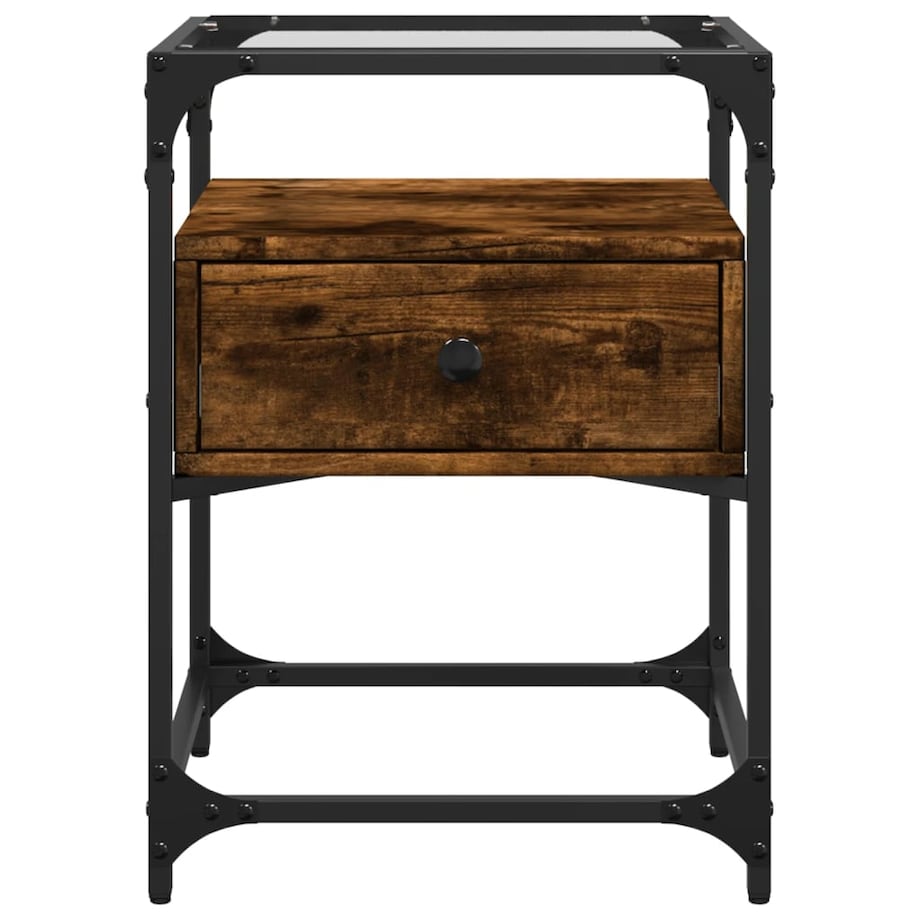 vidaXL Szafka nocna, przydymiony dąb, 40x40x55 cm