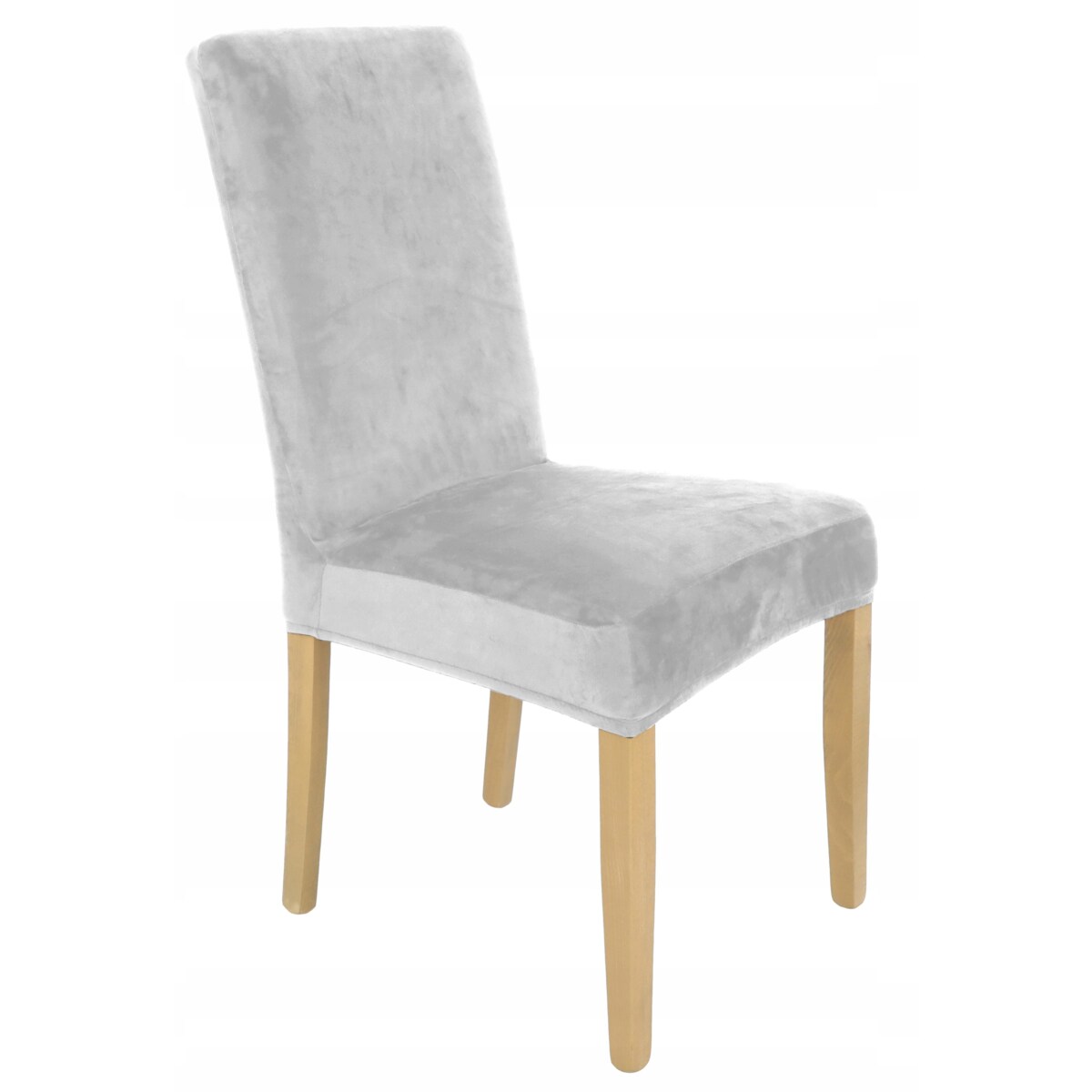 POKROWIEC NA KRZESŁO JASNY SZARY WELUR ELASTYCZNY [21WW]