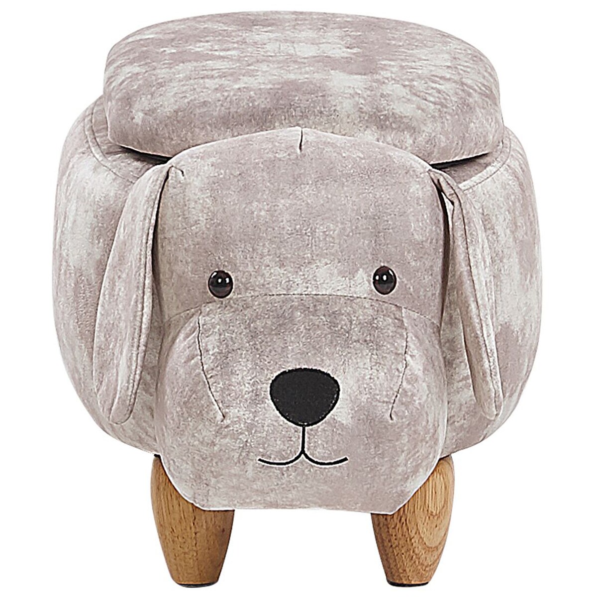Pufa zwierzak ze schowkiem DOGGY Welur Beżowy Pies