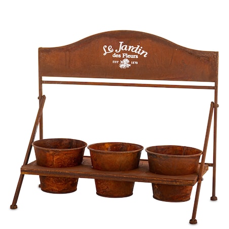 Osłonka metalowa 3 szt. na stelażu 35x40x18 cm SEISTA