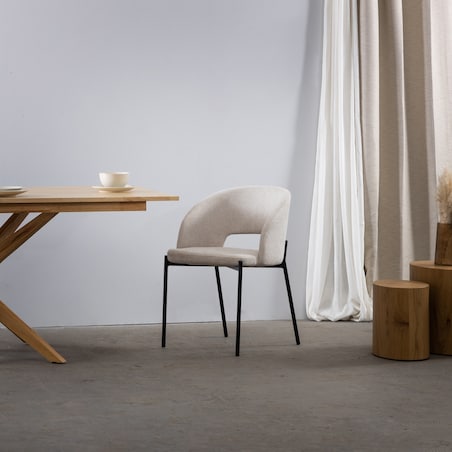 Krzesło tapicerowane beżowe Cort