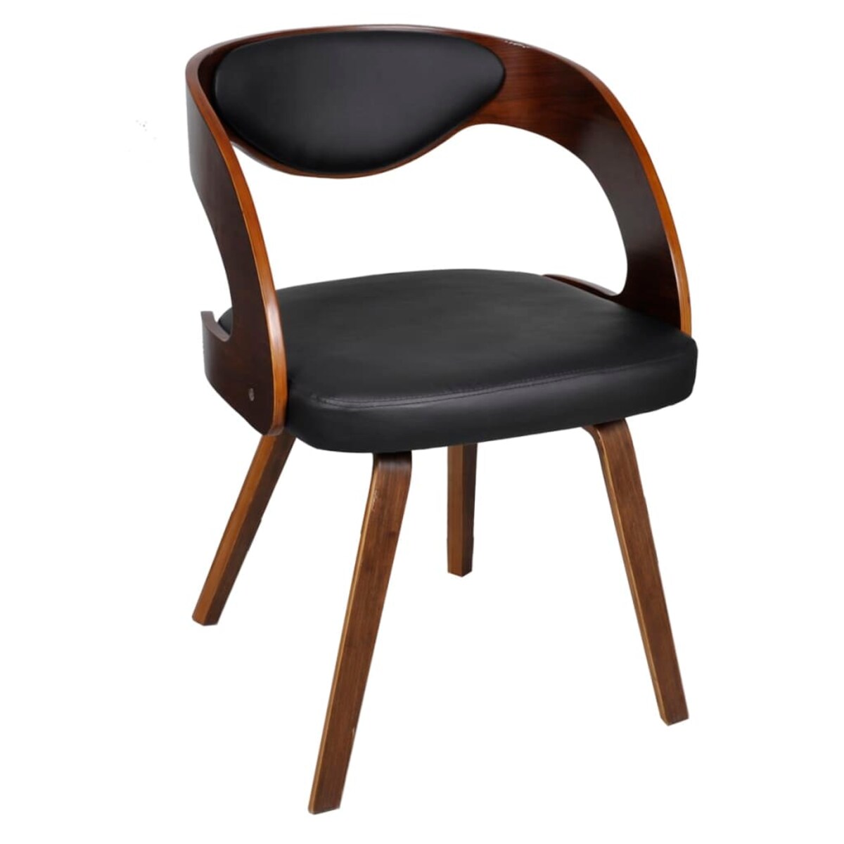 vidaXL Krzesła stołowe, 4 szt., brązowe, gięte drewno i sztuczna skóra