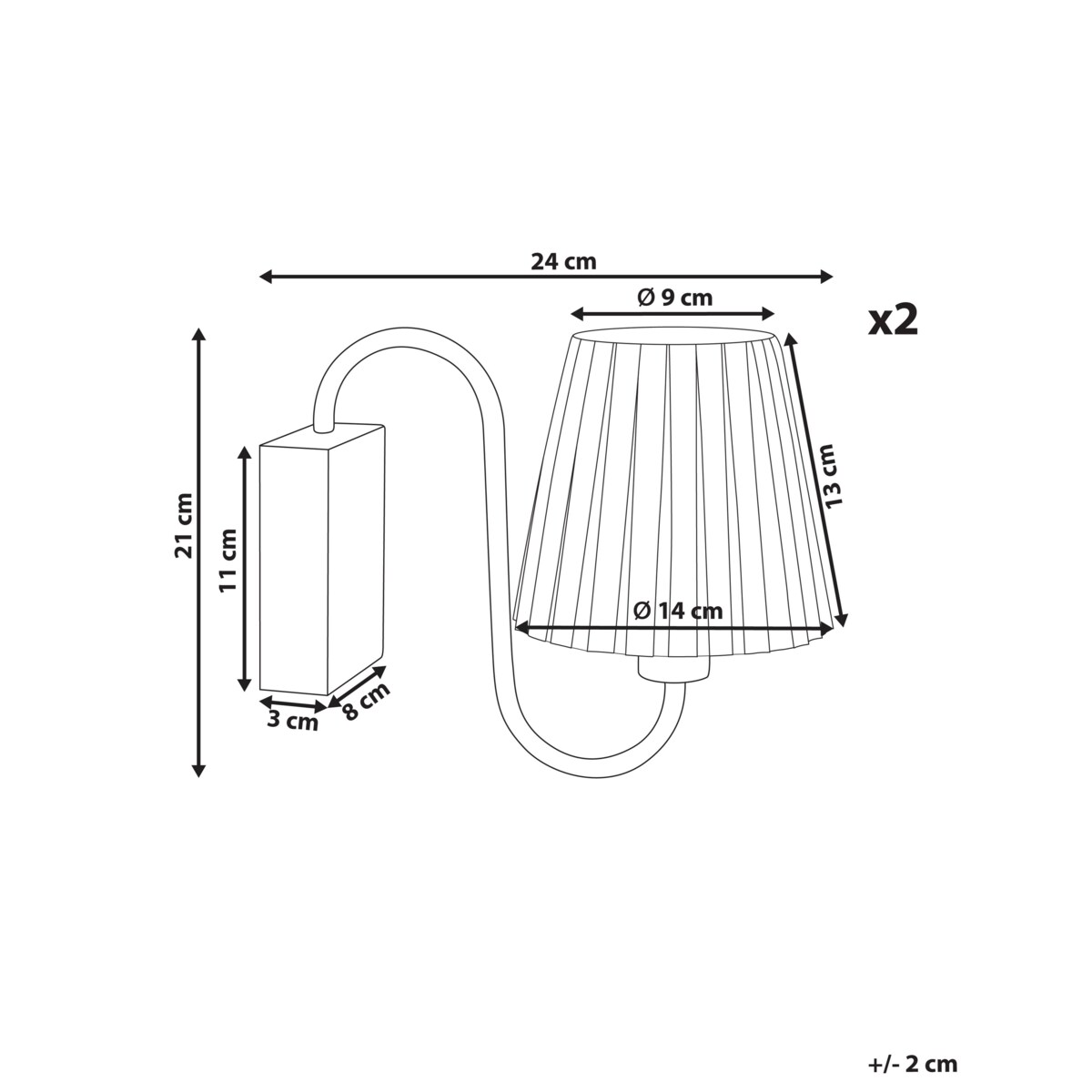 Zestaw 2 lamp ściennych biały TOLKA