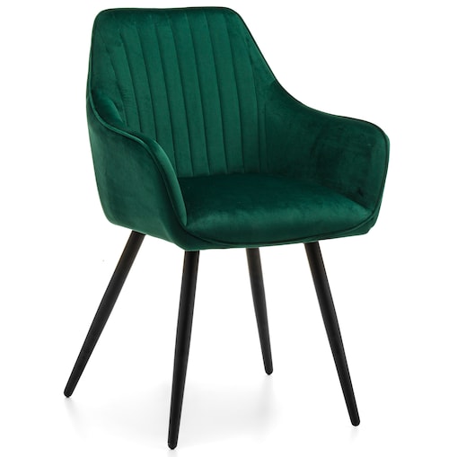 Krzesło tapicerowane pikowane welurowe do salonu jadalni nowoczesne PASSO zielone