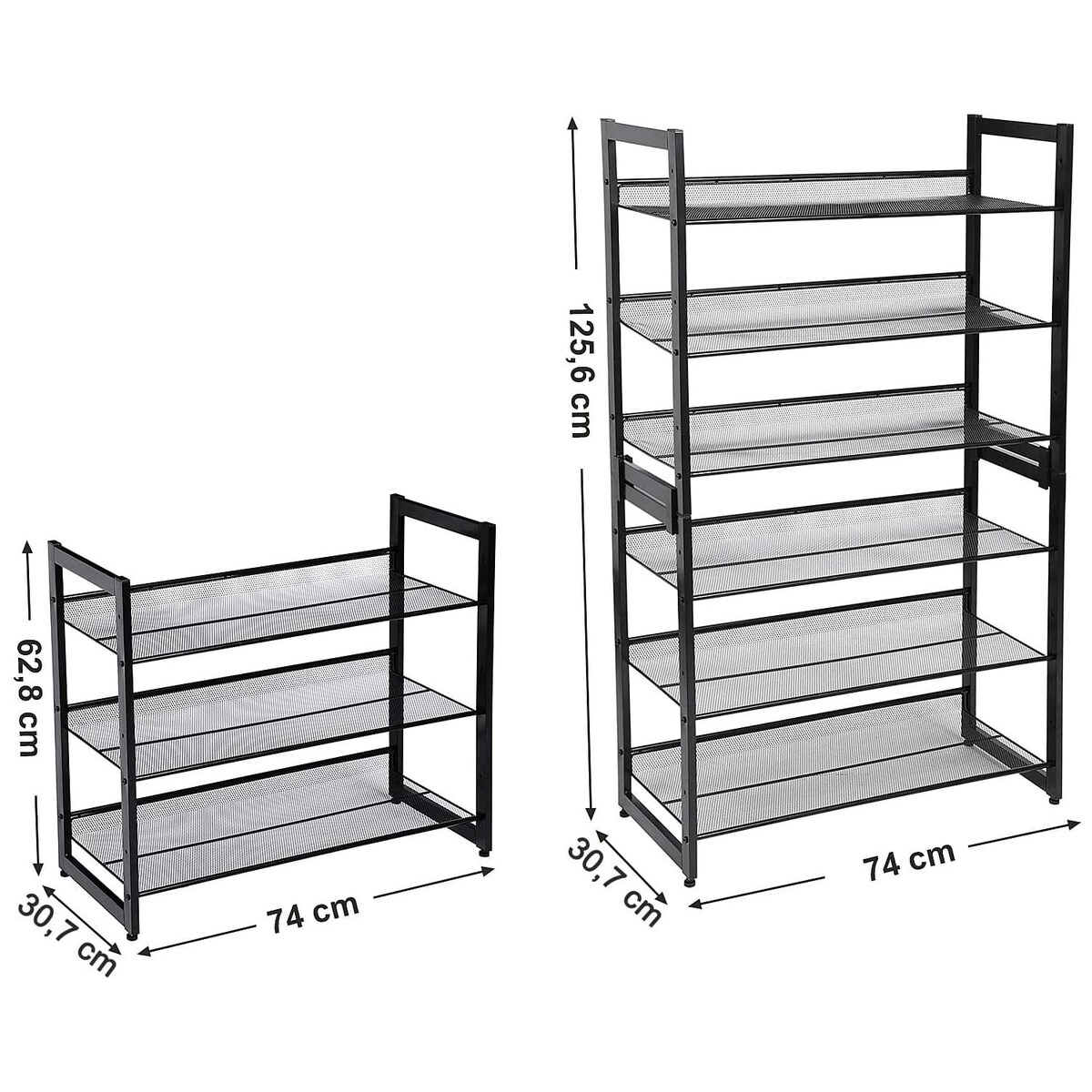 Regał Na Buty 74X30,7X62,8 Cm Czarny