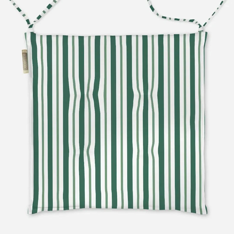 Poduszka świąteczna na krzesło - klasyczne zielone świąteczne paski