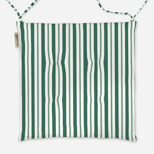 Poduszka świąteczna na krzesło - klasyczne zielone świąteczne paski