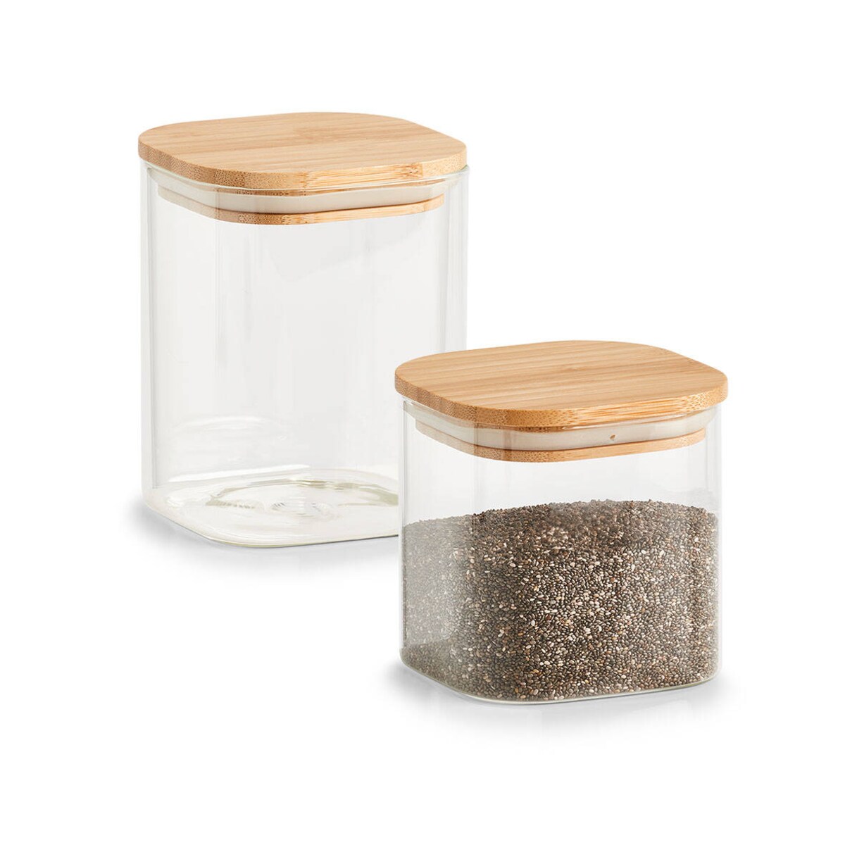 Kwadratowy słoik ze szczelnym wieczkiem, 640 ml