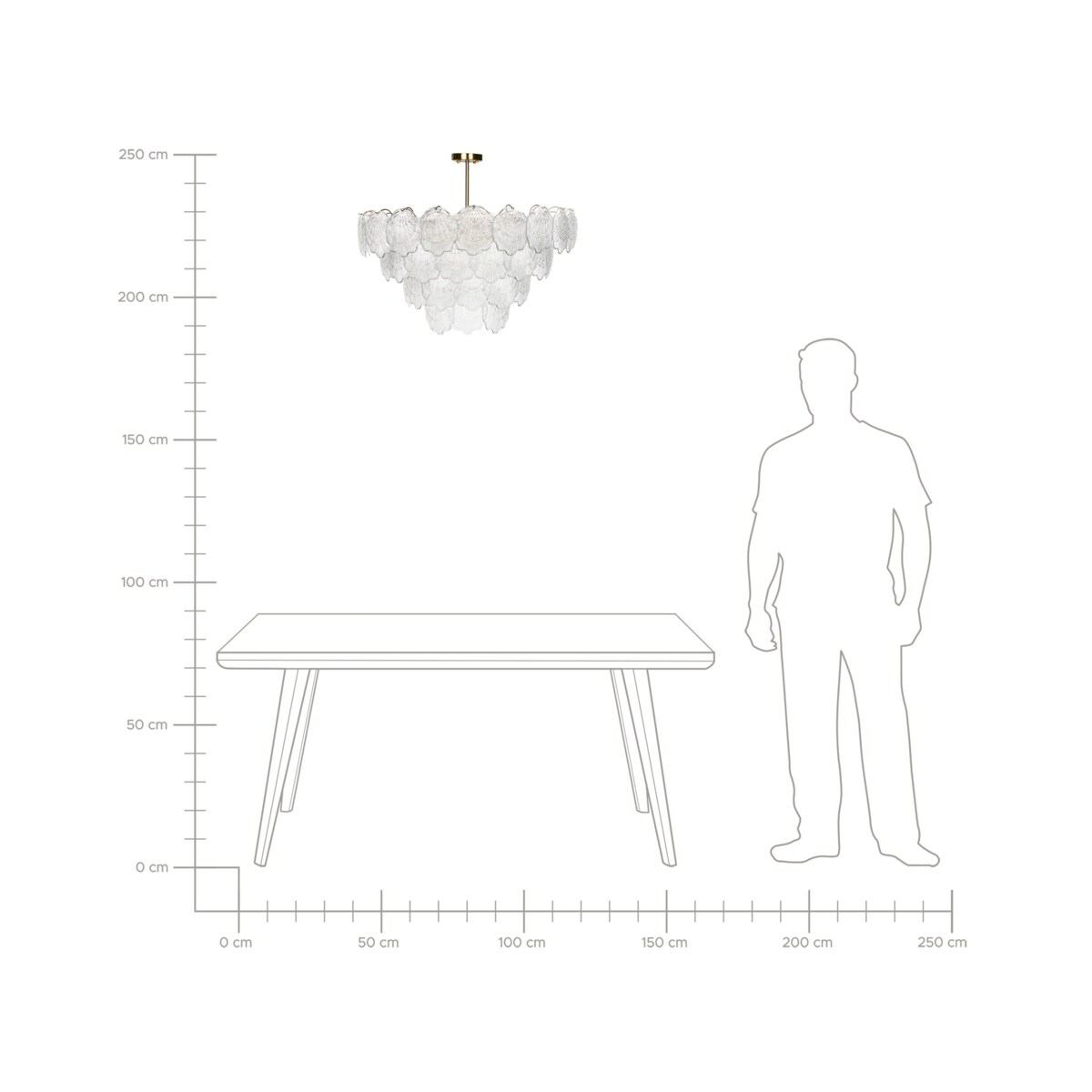 Żyrandol TEMASH Szkło Mosiężny