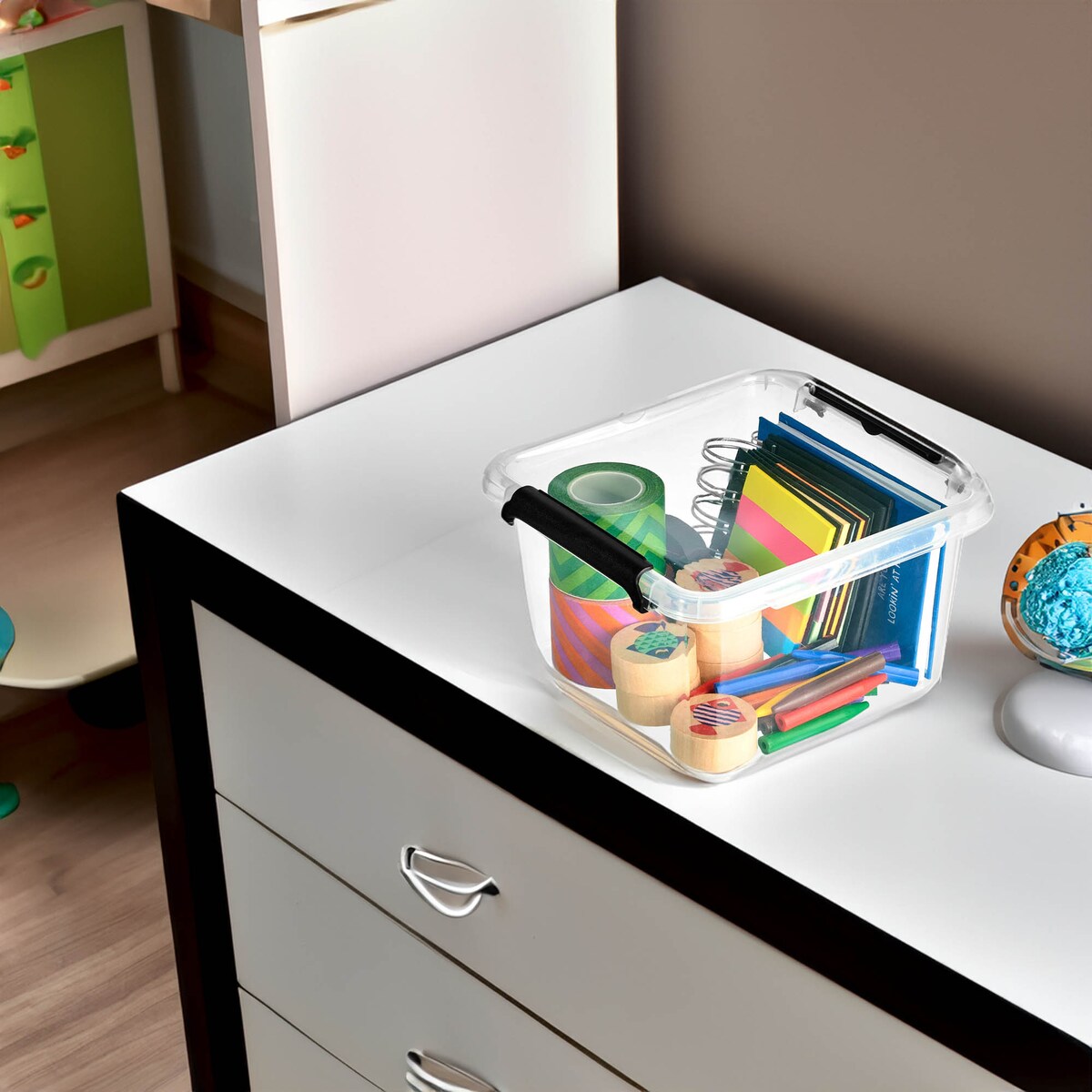 Pojemnik Plastikowy Pudełko Z Pokrywą Do Przechowywania Organizer 1,15L