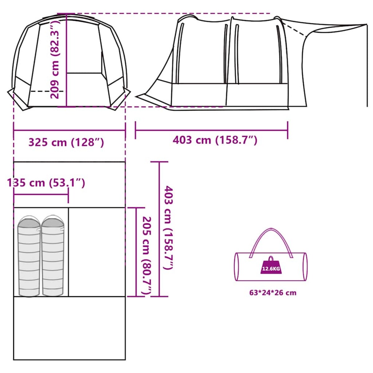 vidaXL Namiot samochodowy, szaro-pomarańczowy, wodoodporny