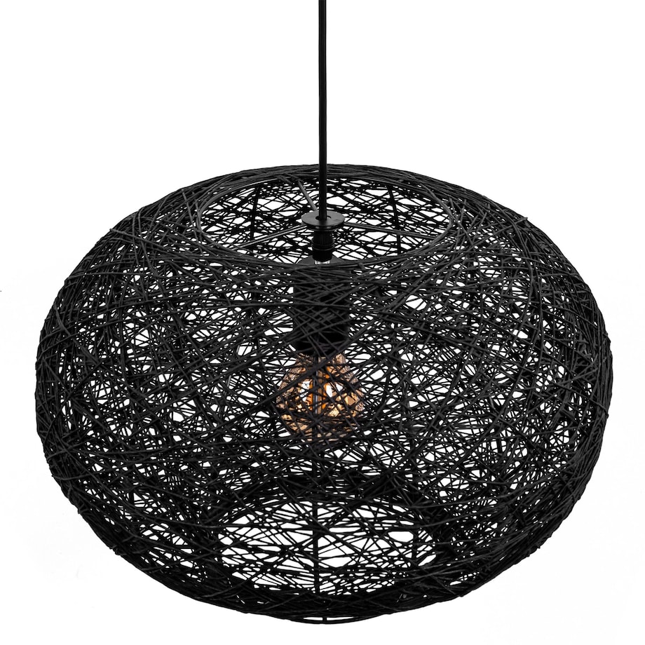 Lampa wisząca pleciona czarna APP1321-1CP