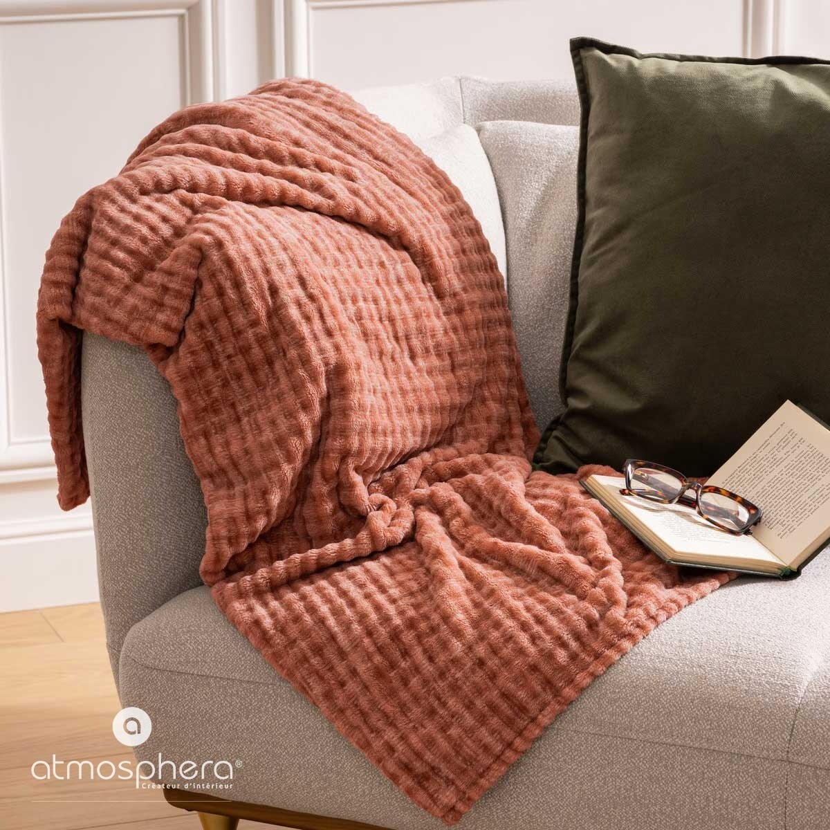 Pled 125x150 cm SELATU pomarańczowy