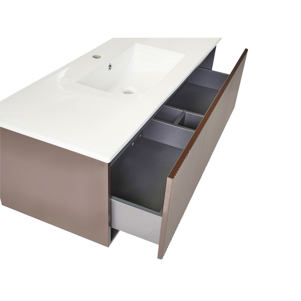 Szafka łazienkowa wisząca z umywalką MADIDI 120 cm Brązowy