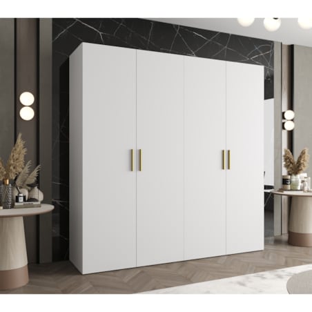 Szafa uchylna otwierana BARI 1 200 wys. 202 cm Biały + u. Złoty