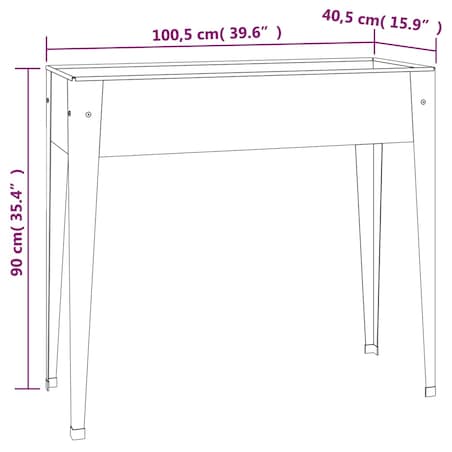 vidaXL Donica ogrodowa, 100,5x40,5x90 cm, galwanizowana stal