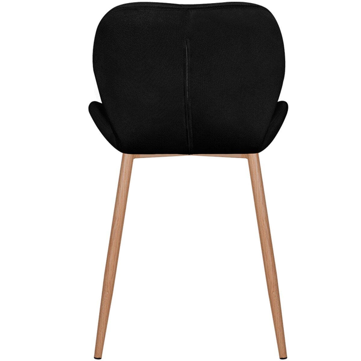 Krzesło tapicerowane czarne welurowe jasne nogi do salonu jadalni