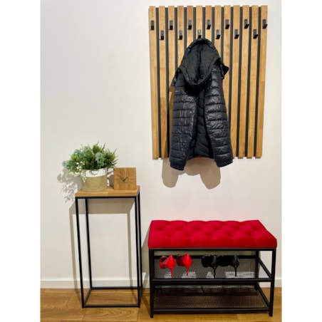 Szafa na buty loftowa siedzisko malinowa czerwień 80cm