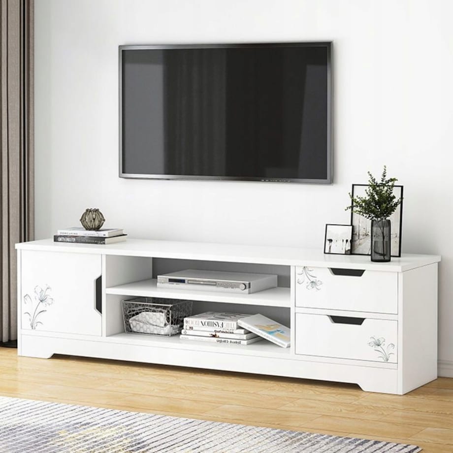Stolik szafka rtv pod telewizor komoda biała TV stojąca nowoczesna 120 cm