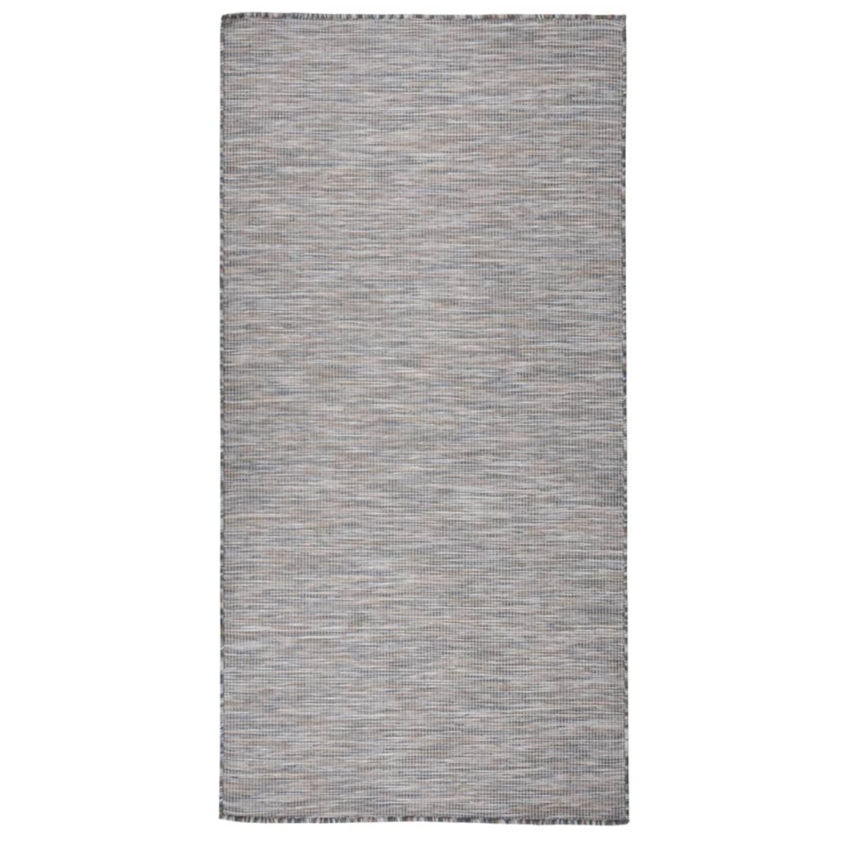 vidaXL Dywan zewnętrzny o płaskim splocie 100x200cm, brązowo-niebieski