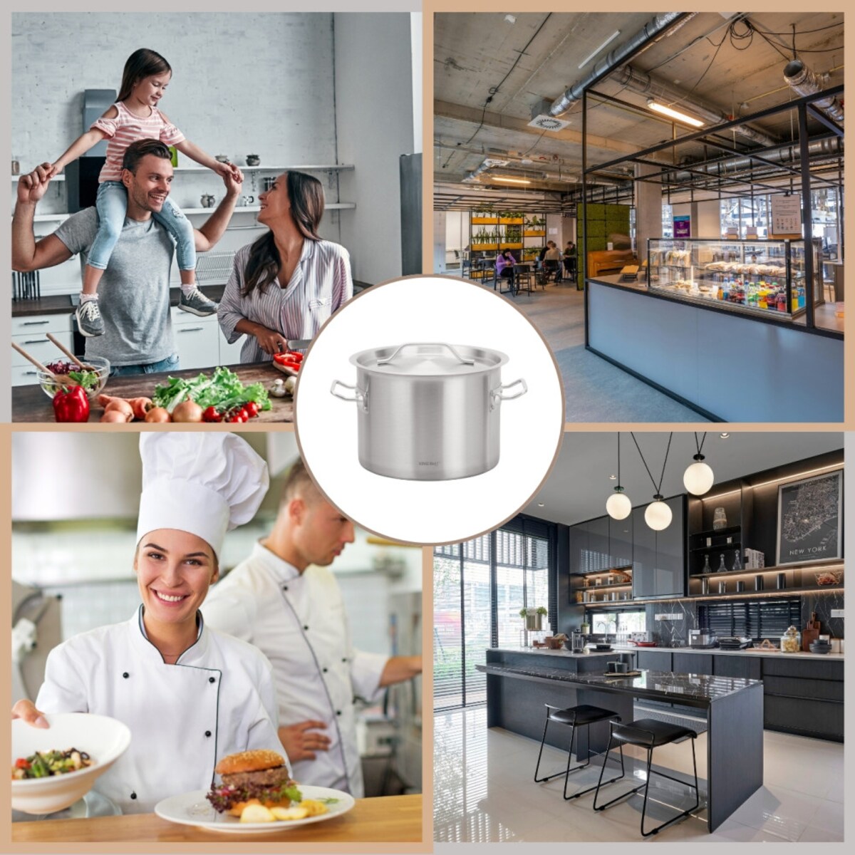 Kinghoff garnek gastronomiczny z pokrywą 50cm 58L 67540